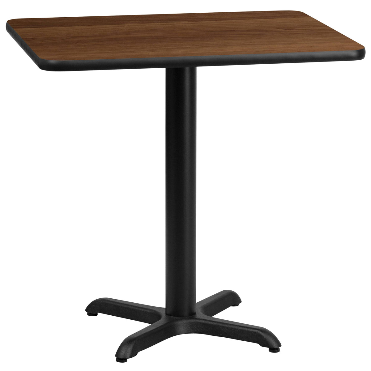 Rectangular Walnut Laminate Table Top with Table Height Base S1930