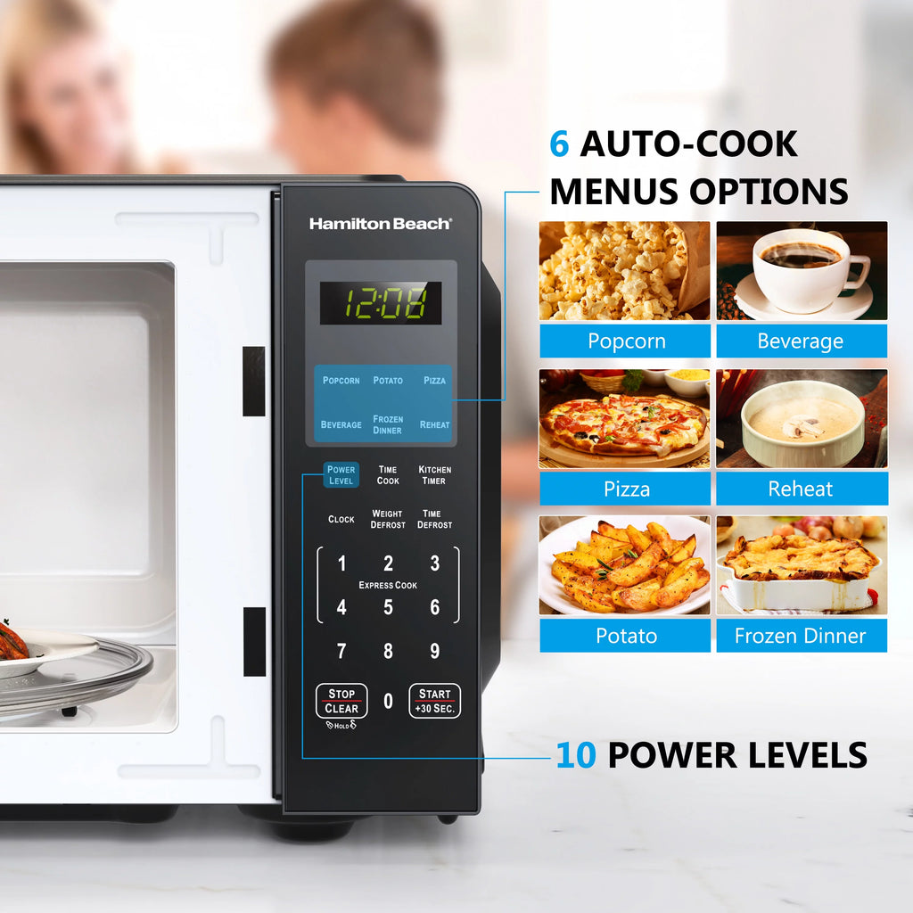 0.9 Cu ft 900 Watts Black Stainless Steel Microwave Oven S855810