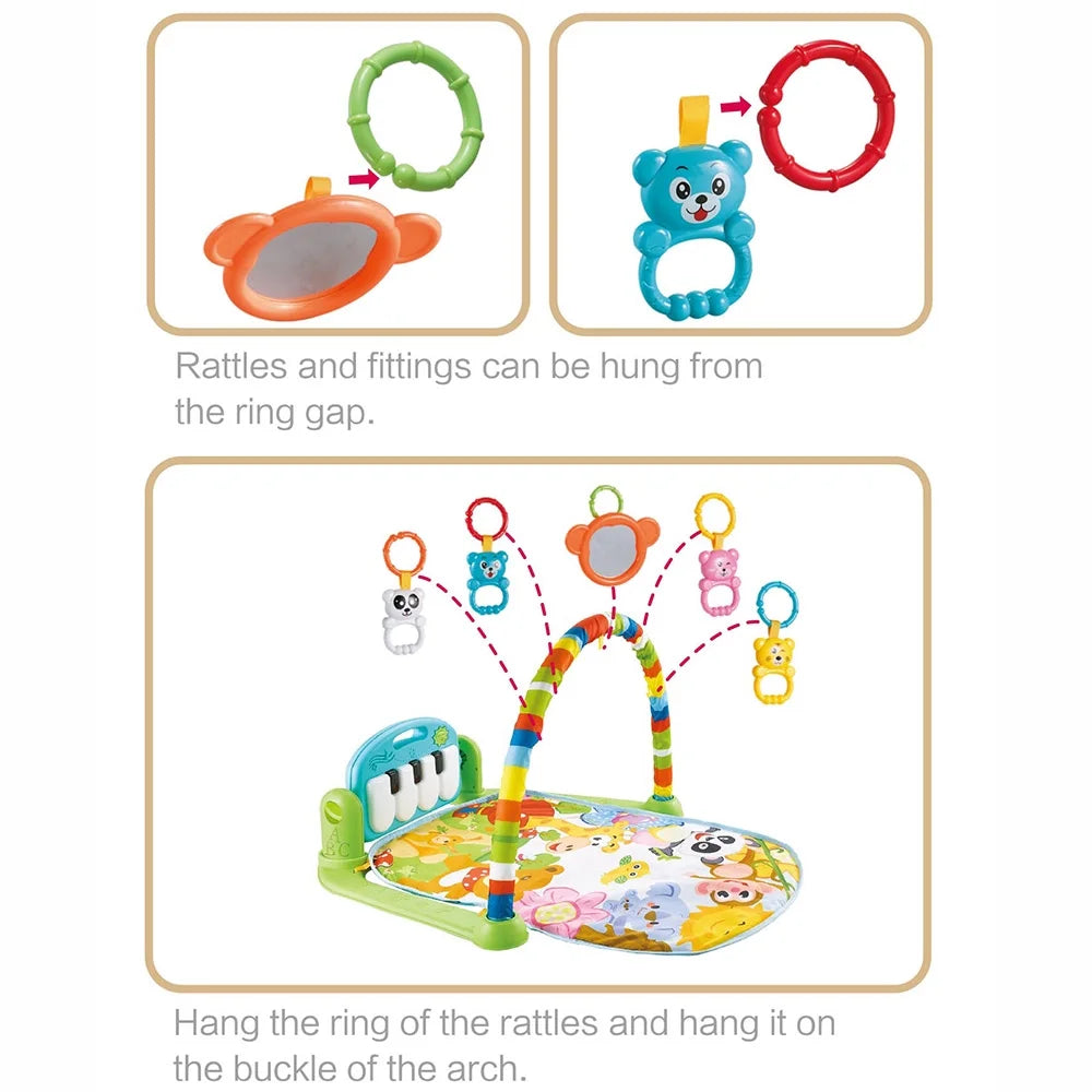 Playmat Kick and Play Piano Gym with Music Hanging Mirror Z123212
