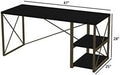 47" Wooden Top Computer Desk with 2 Shelves U56237