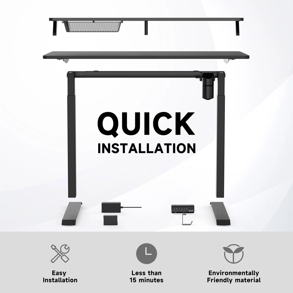 2 Tier Height Adjustable Electric Standing Desk Y649