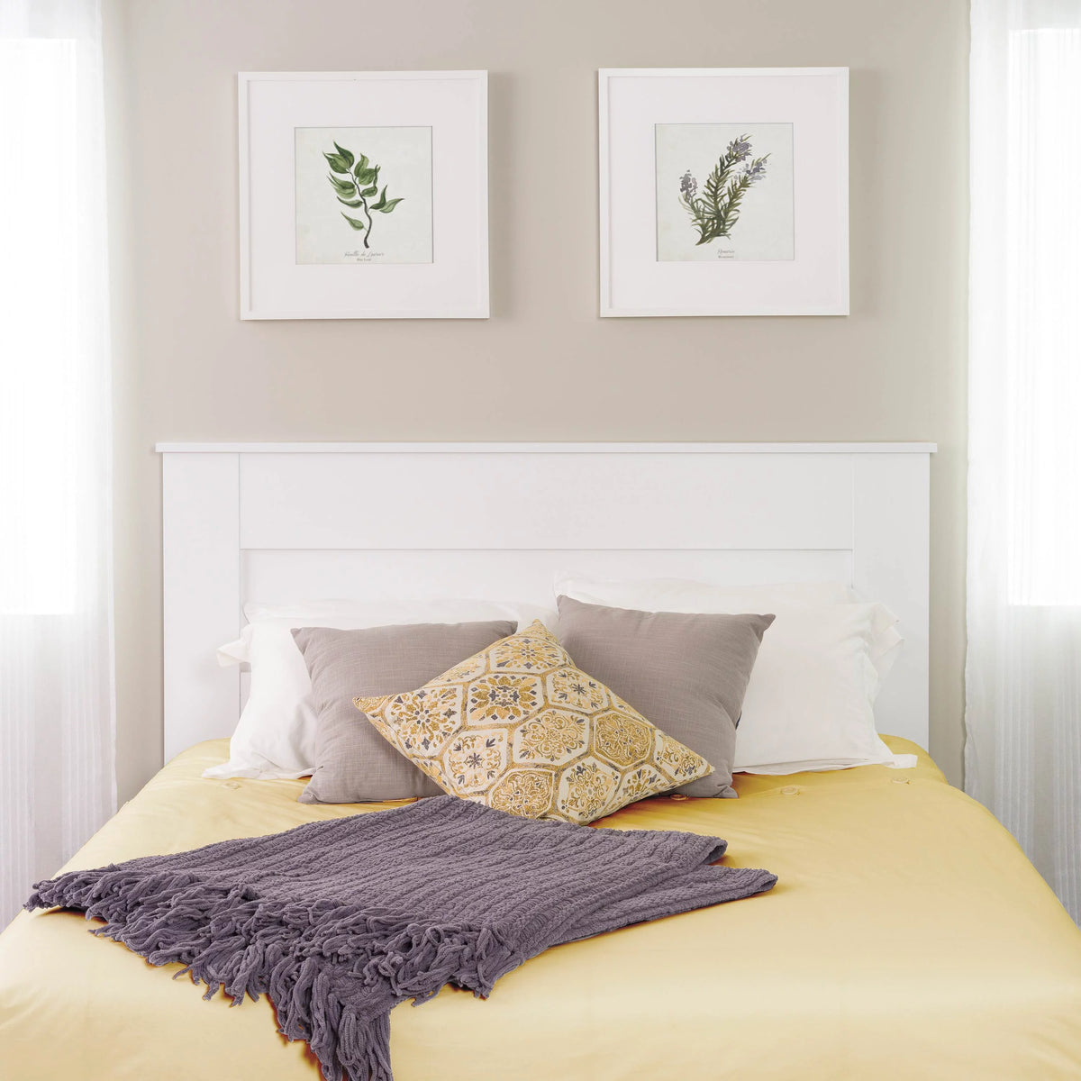 Queen White Headboard V430608