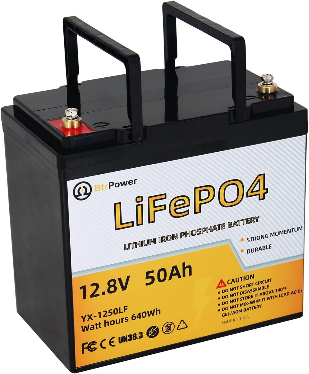 12V 50Ah LiFePO4 Deep Cycle Battery with 50A BMS L319