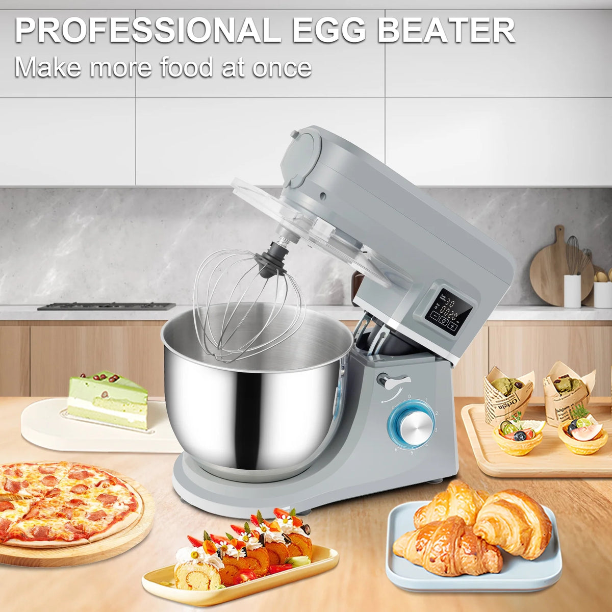 7.4Qt 6-Speed Stand Mixer with Grinder Juicer P2517