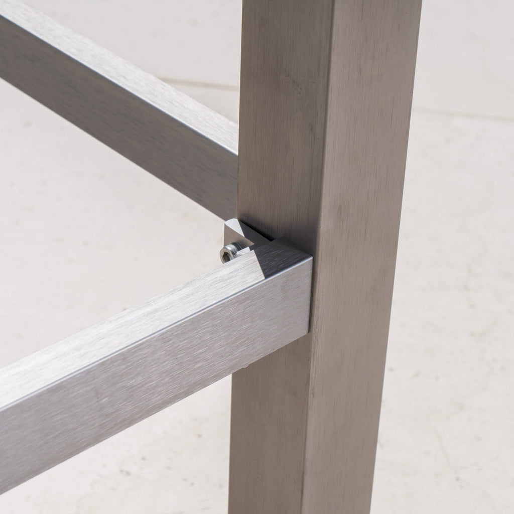 Square Aluminum Bar Table with Glass Top E67790