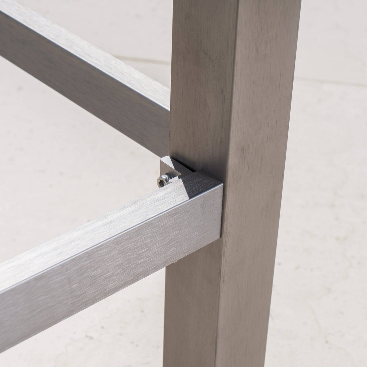 Square Aluminum Bar Table with Glass Top E67790