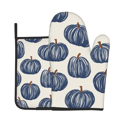 Winter Green Tree Snowflake Oven Mitts and Pot Holders Set Heat Resistant Non Slip Kitchen Gloves Hot Pads 2 Pack Set R153293