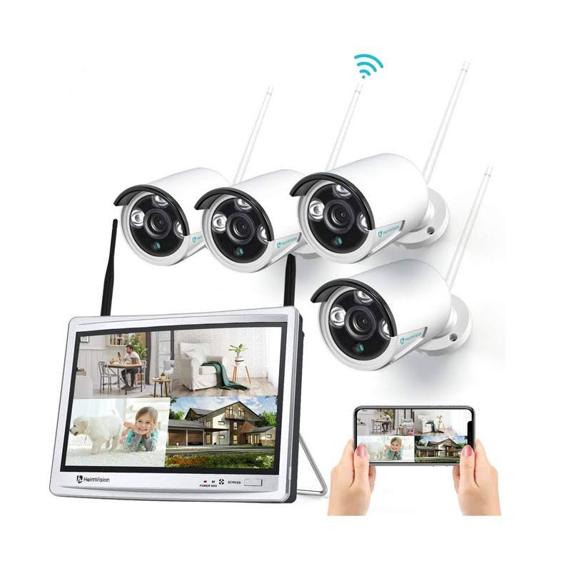 1080p Wireless Security Camera System with 12 inch LCD Monitor M1759