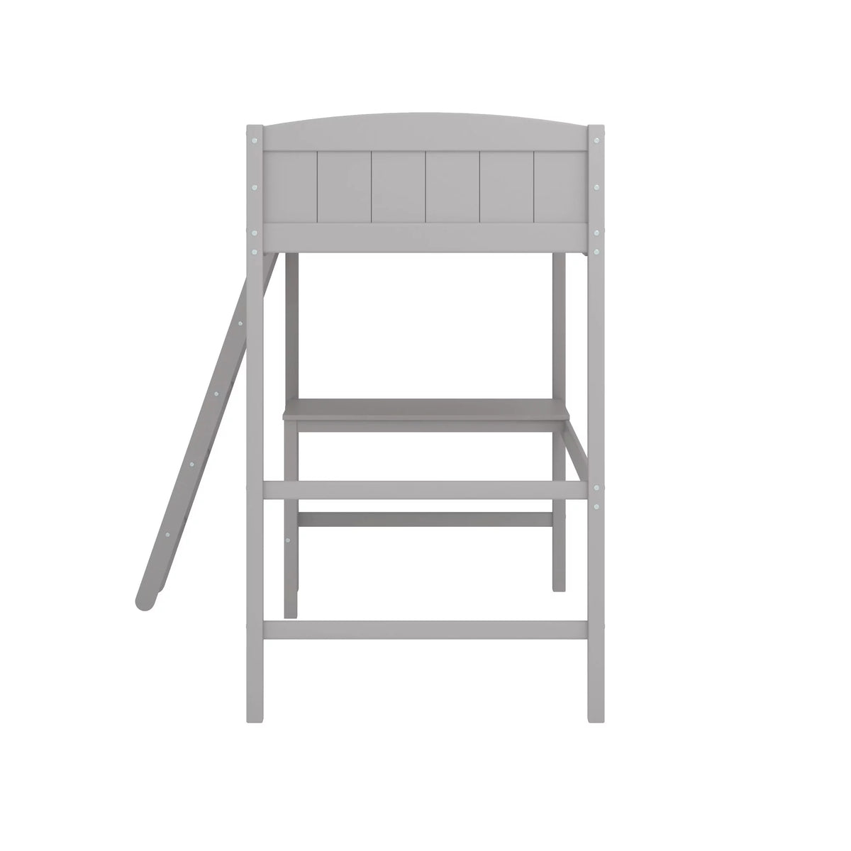 Gray Wood Twin Loft Bed with Desk K234180