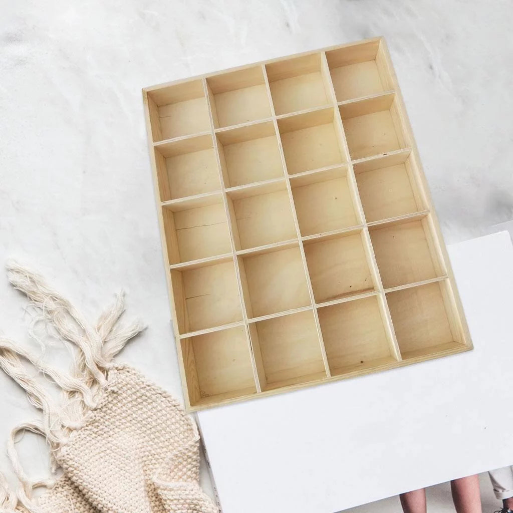 Wooden Multi Grids Storage Box B448