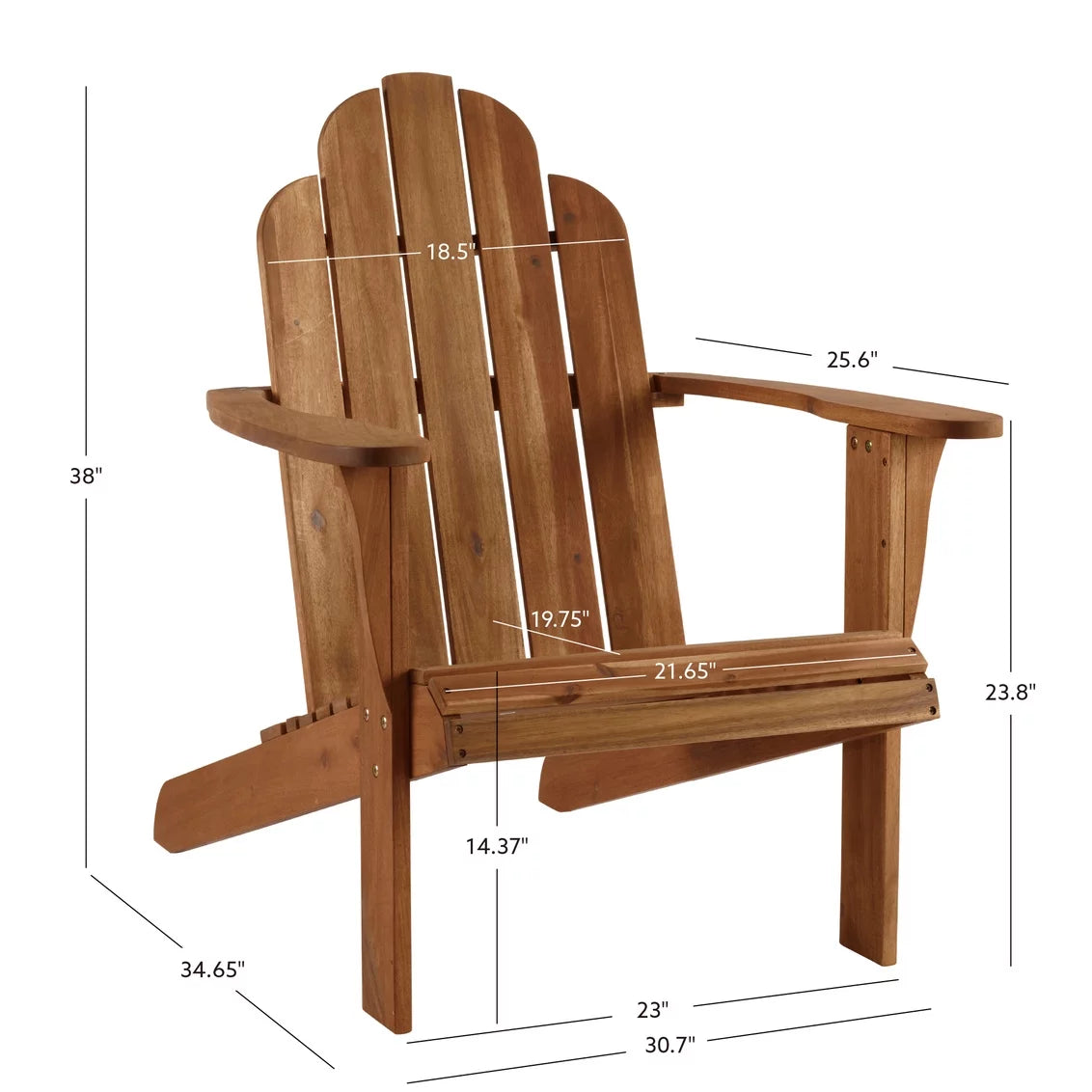 Slatted Wooden Outdoor Chair with Arched High Backrest L49310