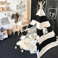 Black Stripes Cotton Canvas Teepee Tent X721338