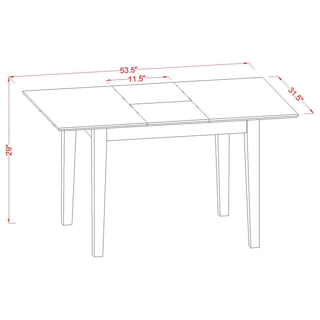 5-Pc Wood Dining Table Set with 4 Padded Chairs F54757