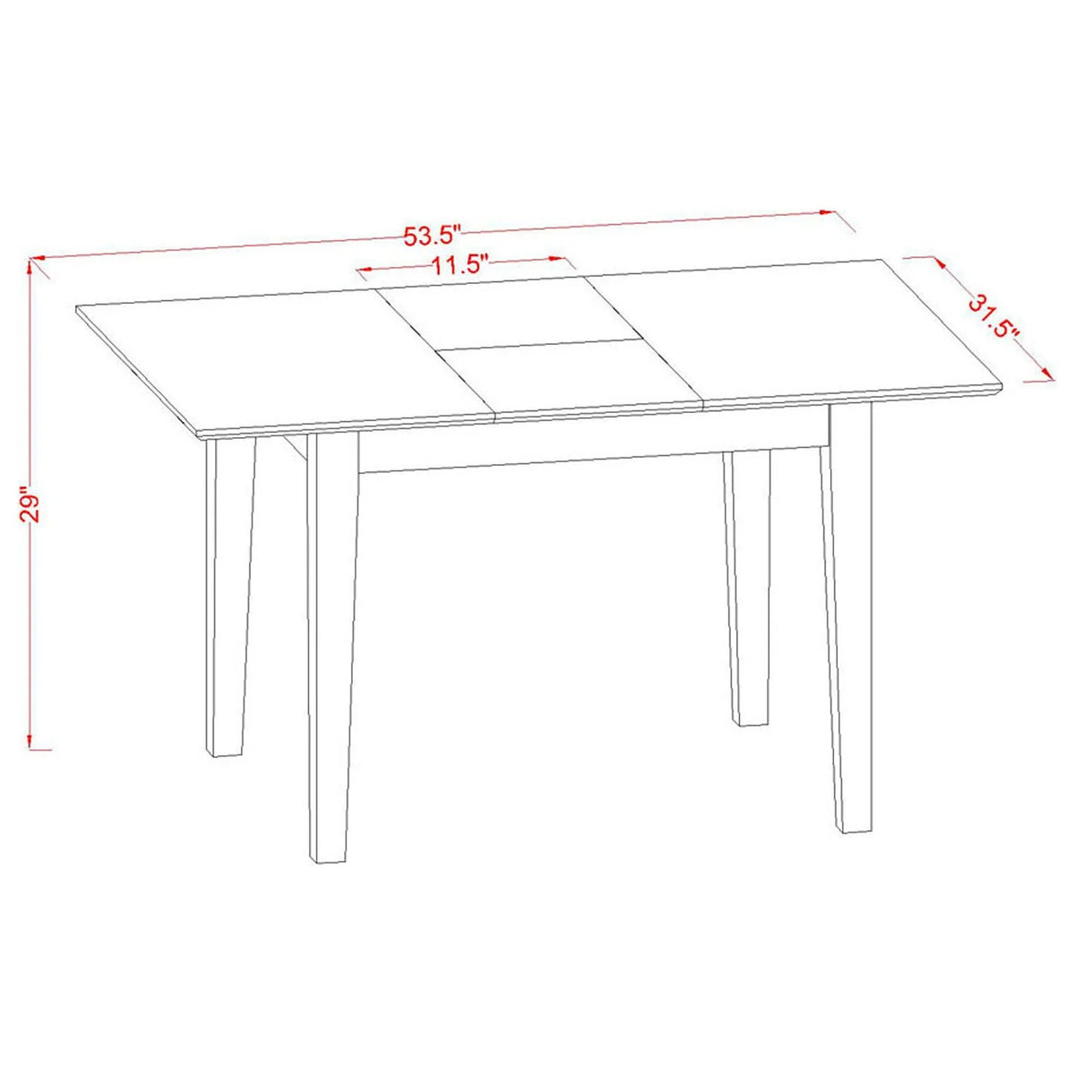 5-Pc Wood Dining Table Set with 4 Padded Chairs F54757