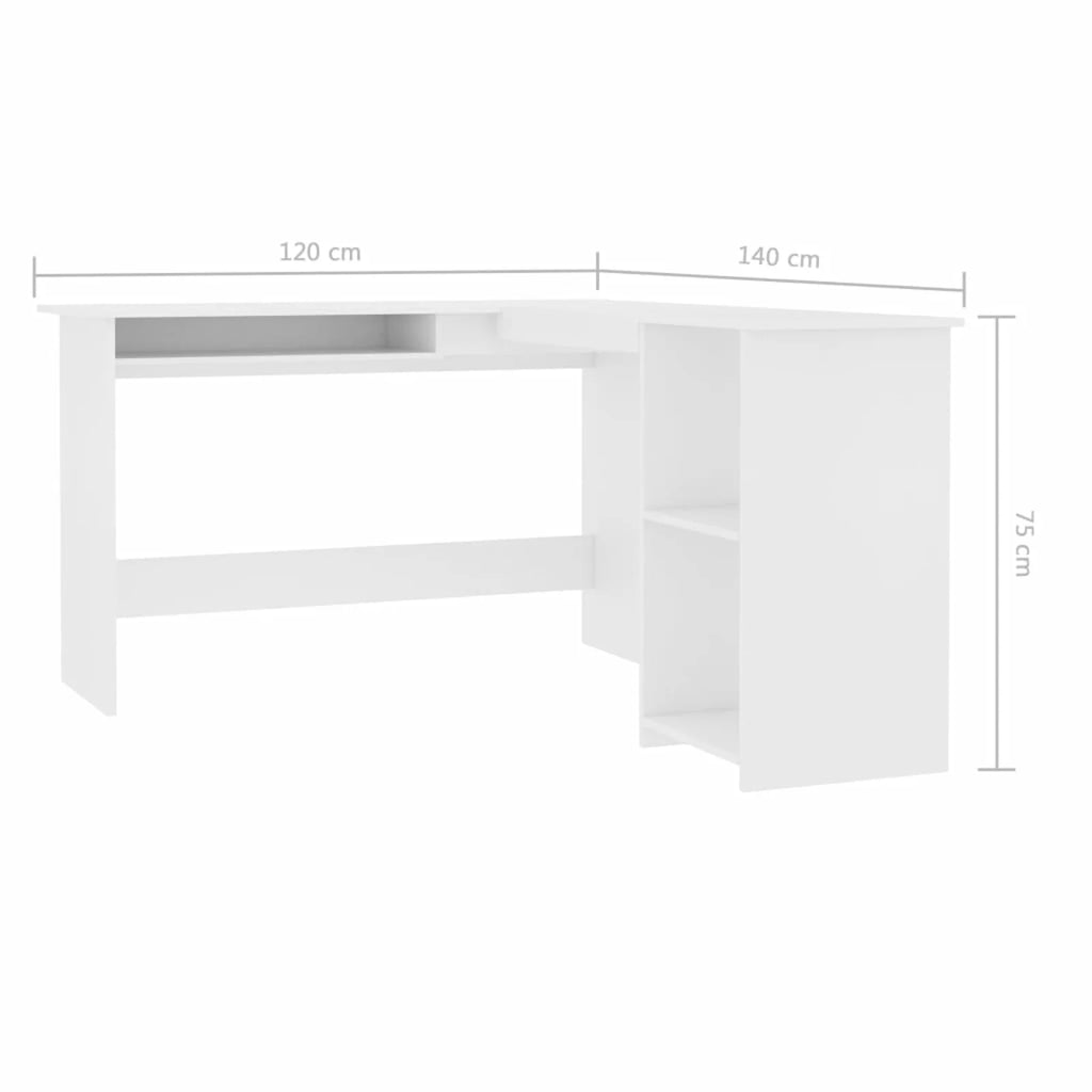 White L-Shaped Corner Desk J58548
