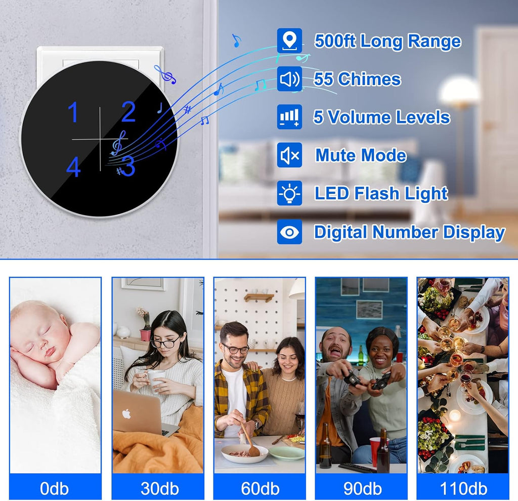 Wireless Caregiver Pager Emergency Alert System Call Button Q389