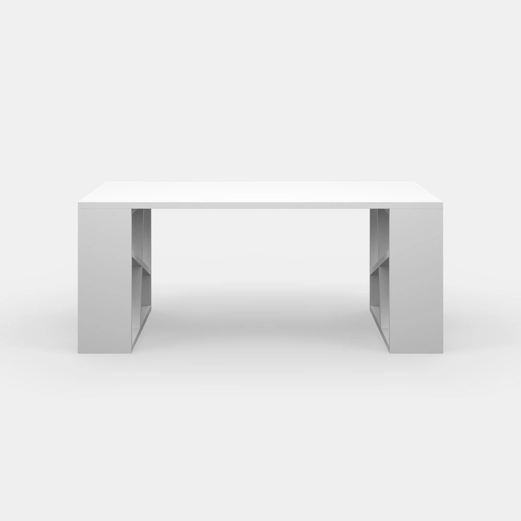 White Modern Coffee Table with Storage Shelf J7058