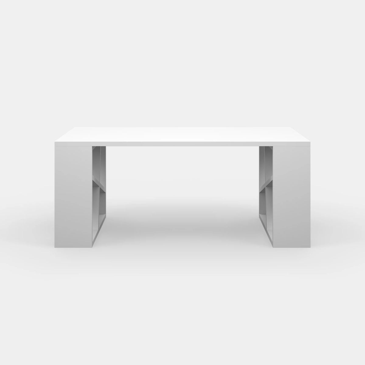 White Modern Coffee Table with Storage Shelf J7058