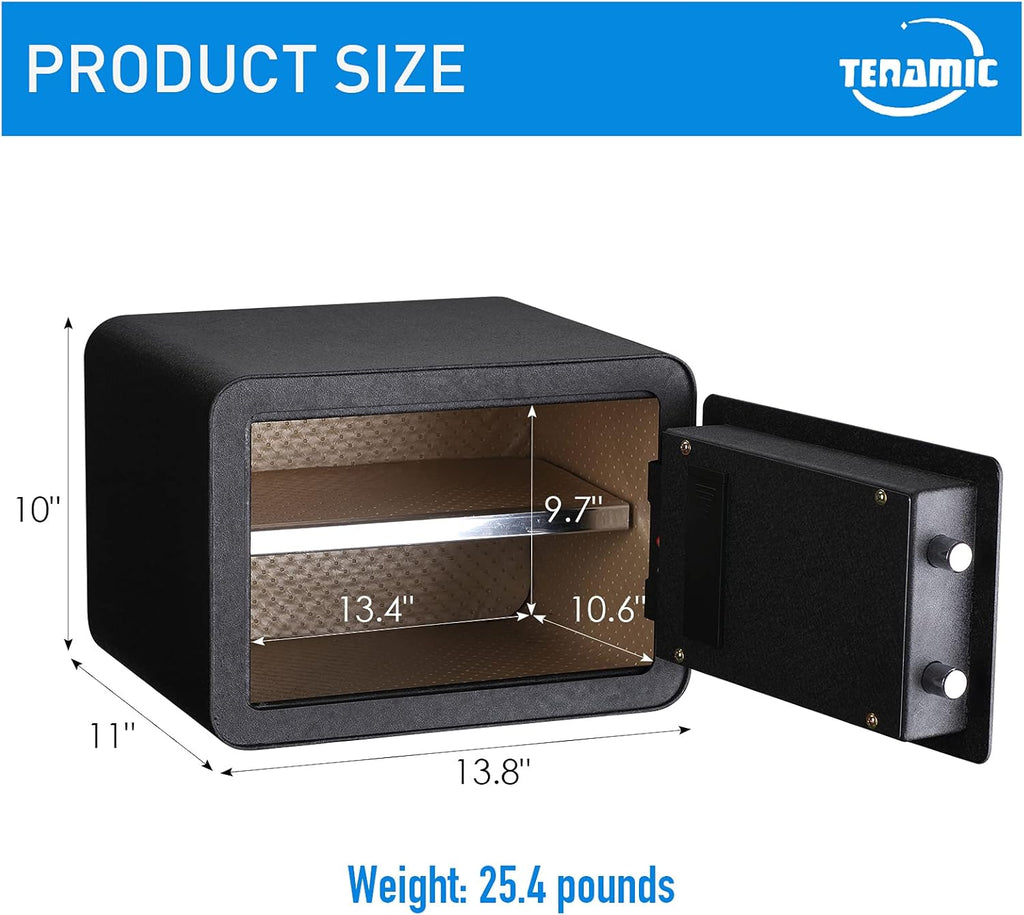 Black Biometric Fingerprint Safe Box, Solid Alloy Steel Z226