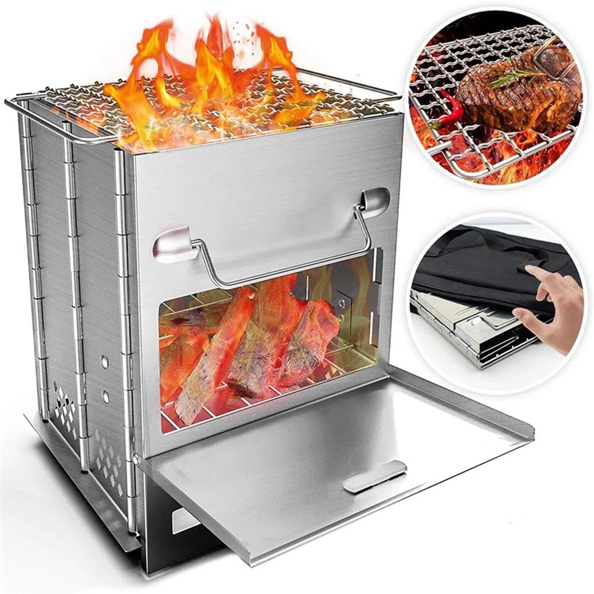 Stainless Steel Wood Burning Camping Stove X515163