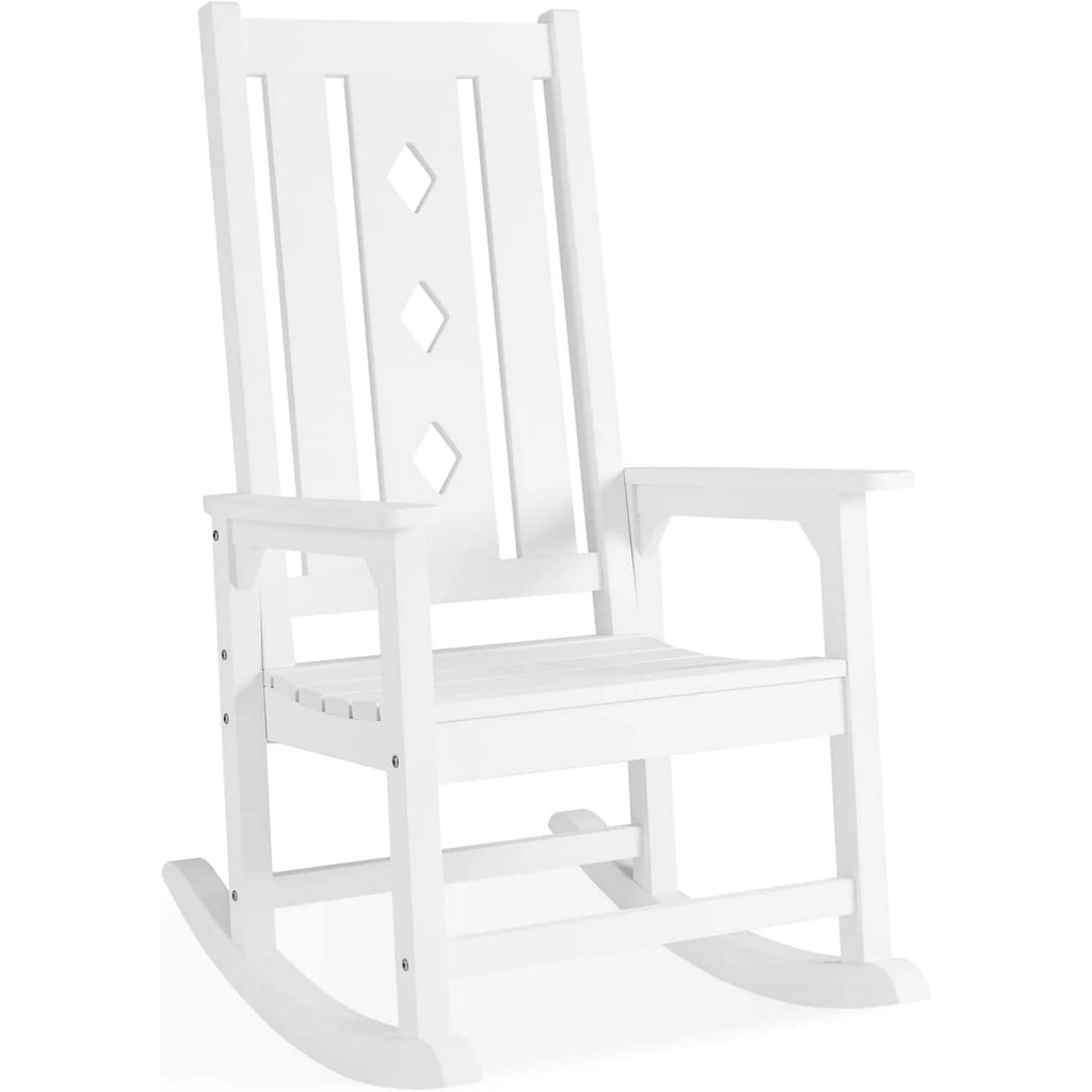Oversized Weather Resistant Rocking Chair 350lbs Black J78741