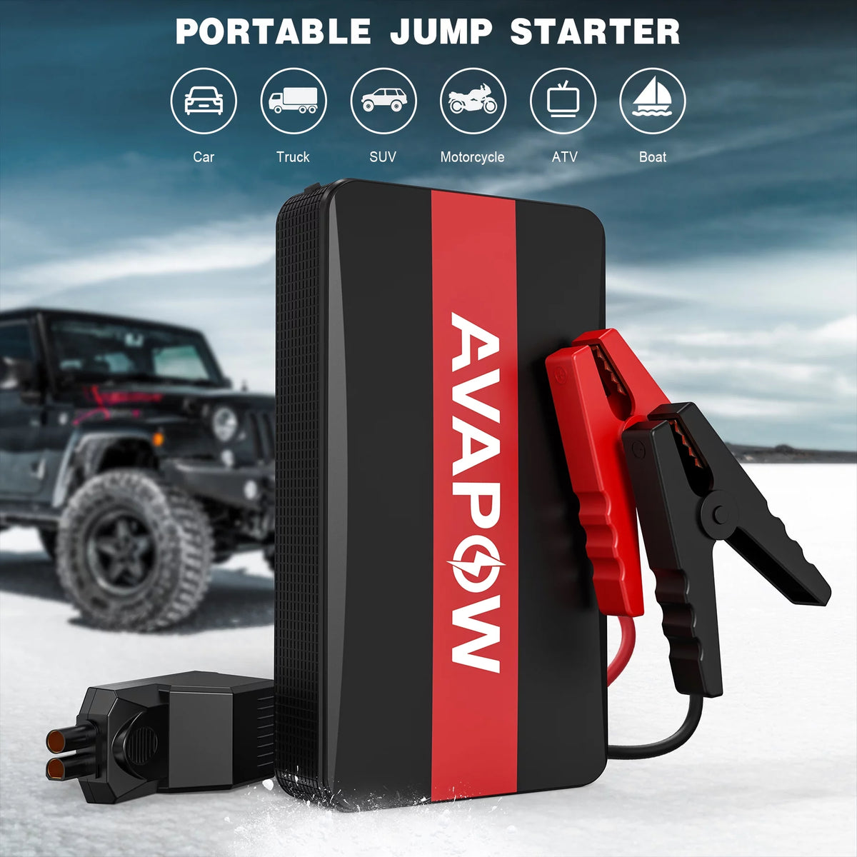 1000A Peak 12V Car Jump Starter Power Bank with LED Light T2017