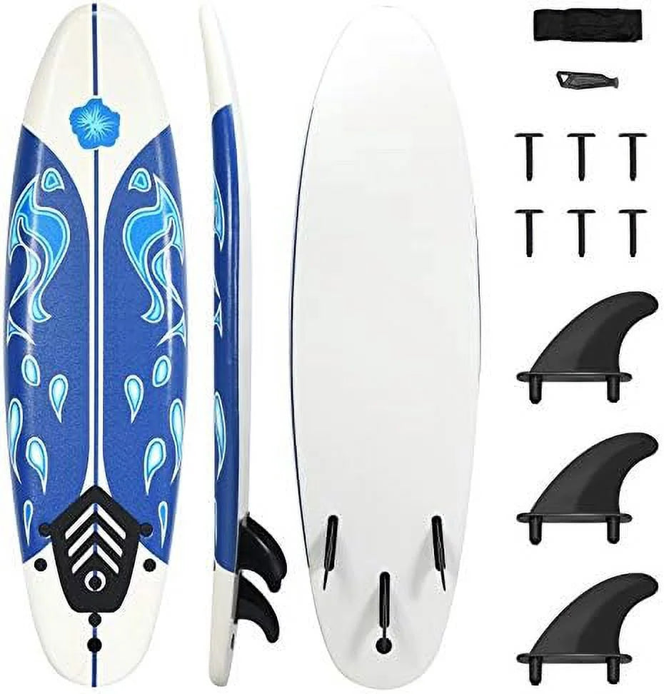 Non-Slip Surfing Board With Removable Fins & Leash V551021
