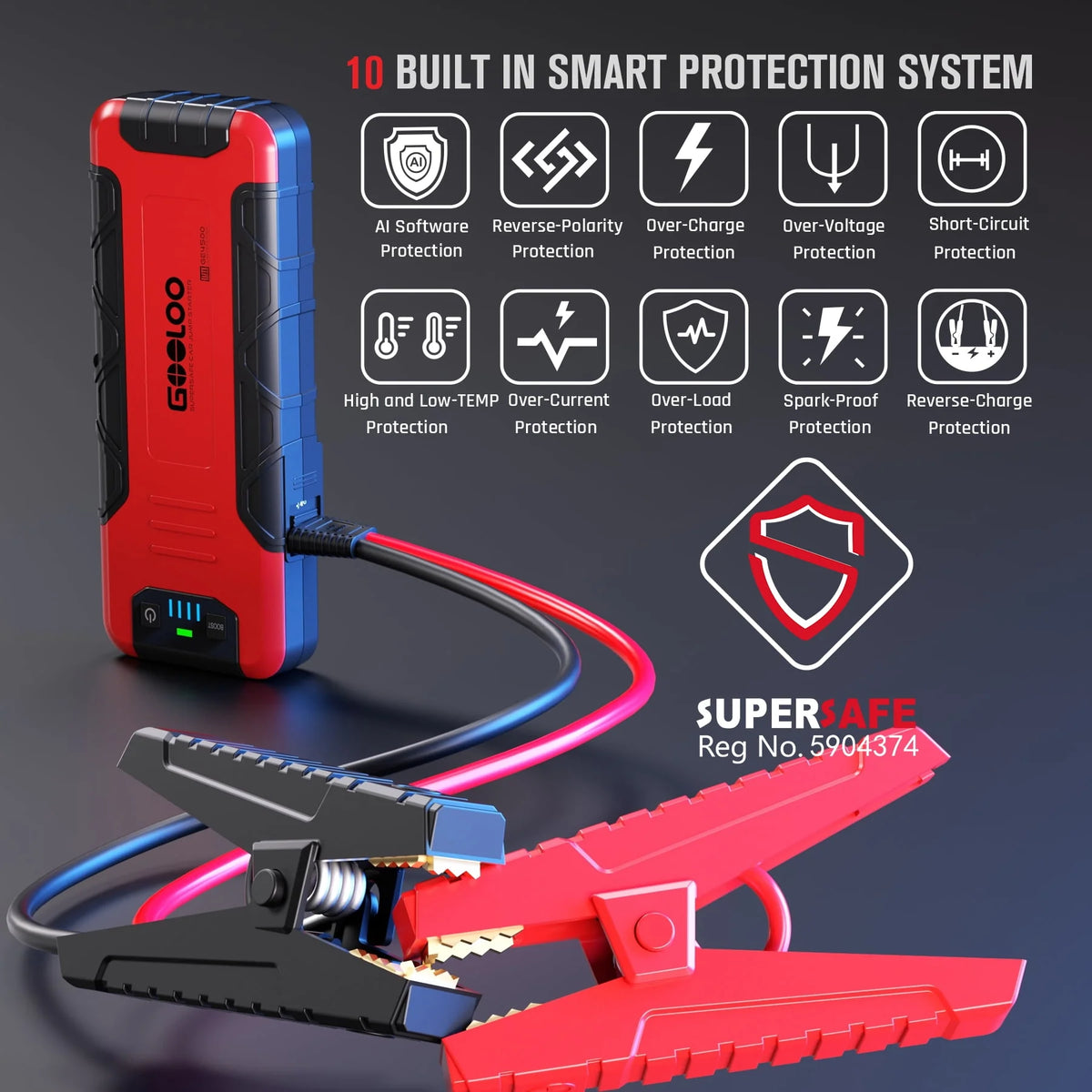 Car Battery Jump Starter with USB Quick Charge Z535552
