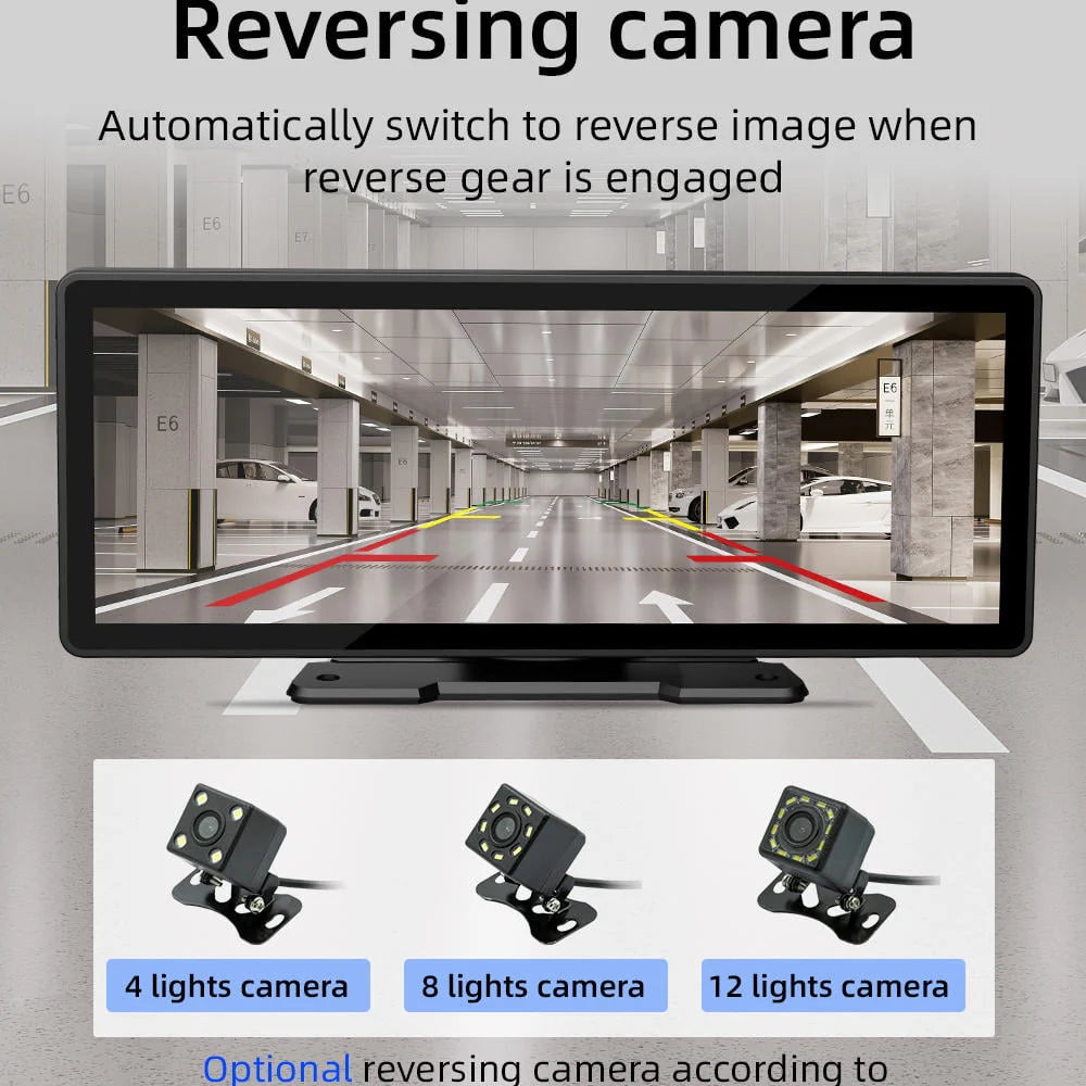 10.26 inch Dash Cam Rear View Camera IPS Color Screen Car DVR H107