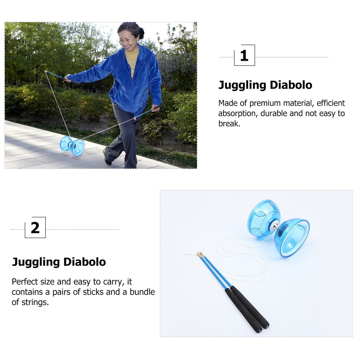 Yoyo Bearing Carnival Unresponsive Beginners Fitness Set Juggling Stick Prize Game I2033