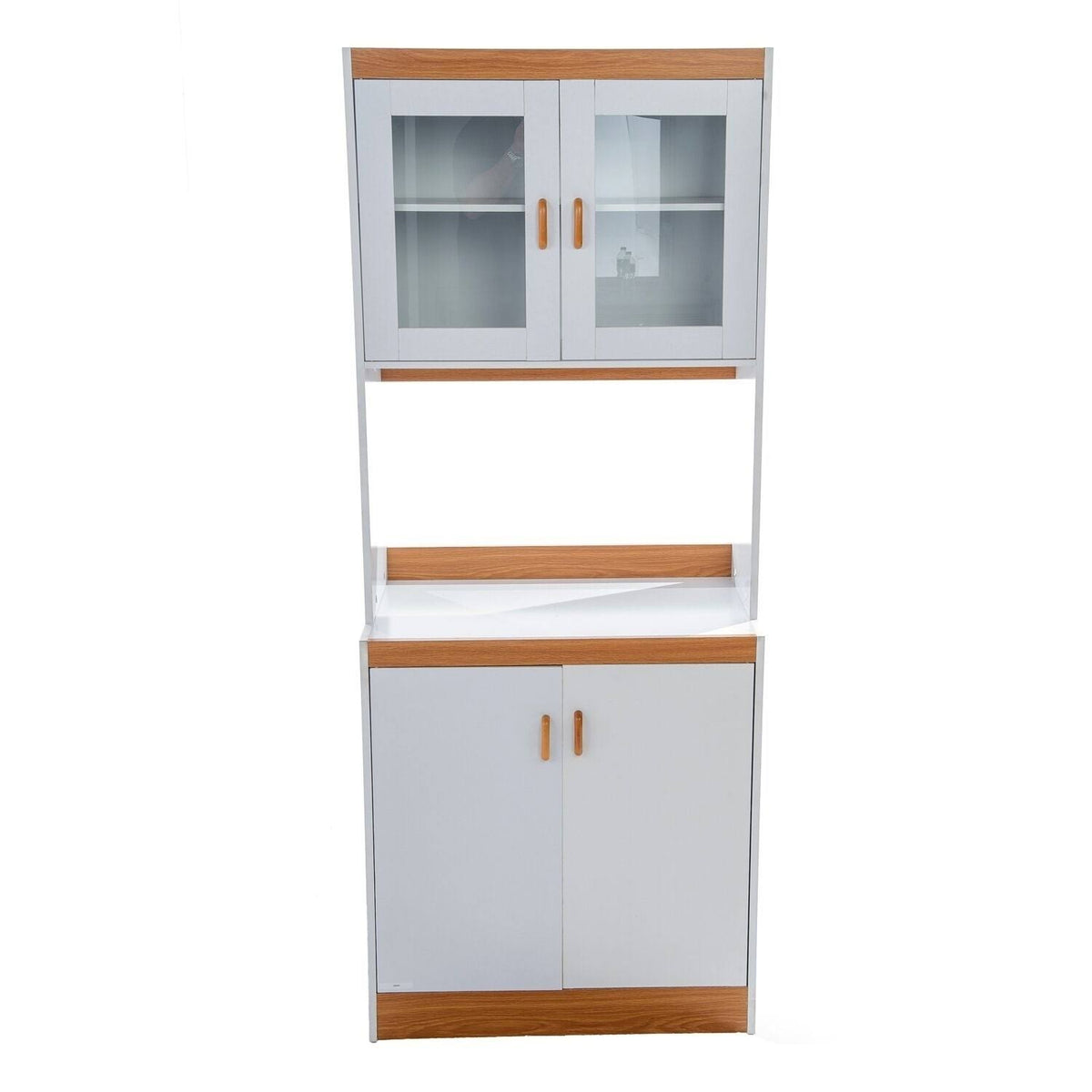 White Kitchen Cabinet with Glass Doors A131837