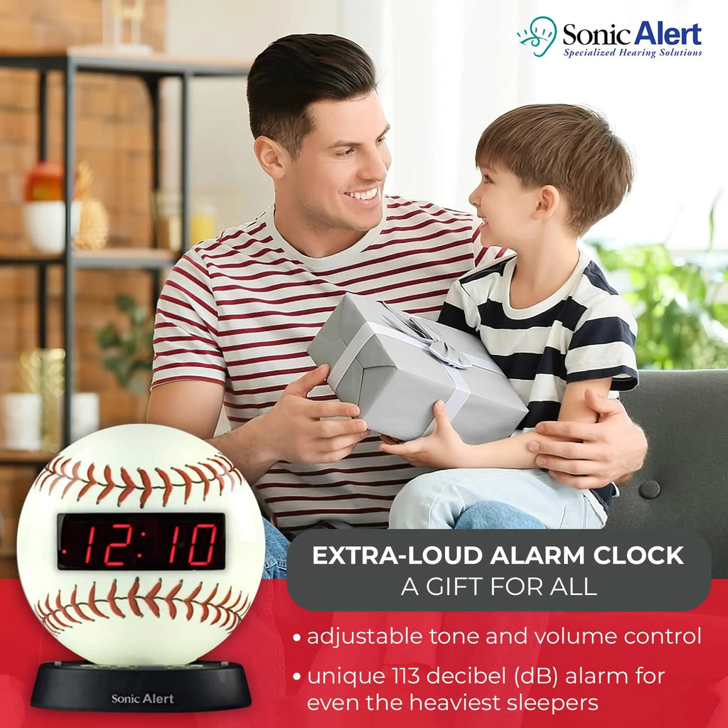 White Digital Alarm Clock with Bed Shaker Y4465