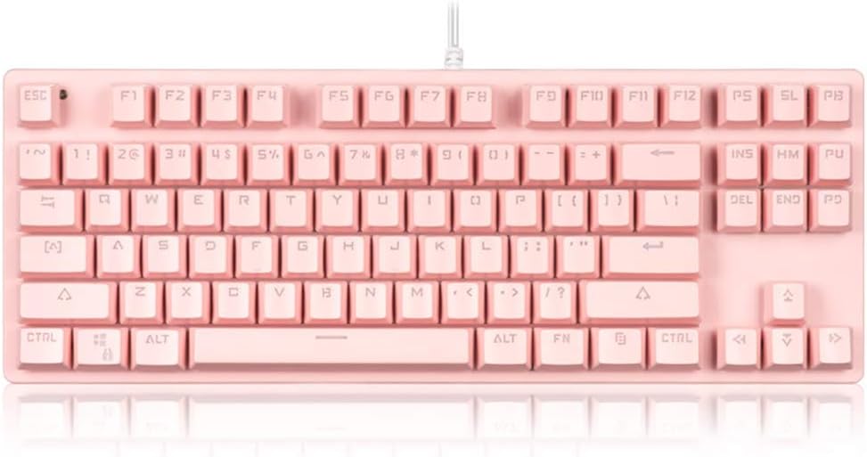 RGB Mechanical Gaming Keyboard 87Key Blue Switch LED Backlit Round Keycaps D591