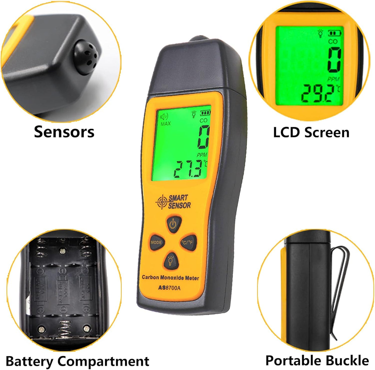 Handheld Carbon Monoxide Meter with LCD Display G978611
