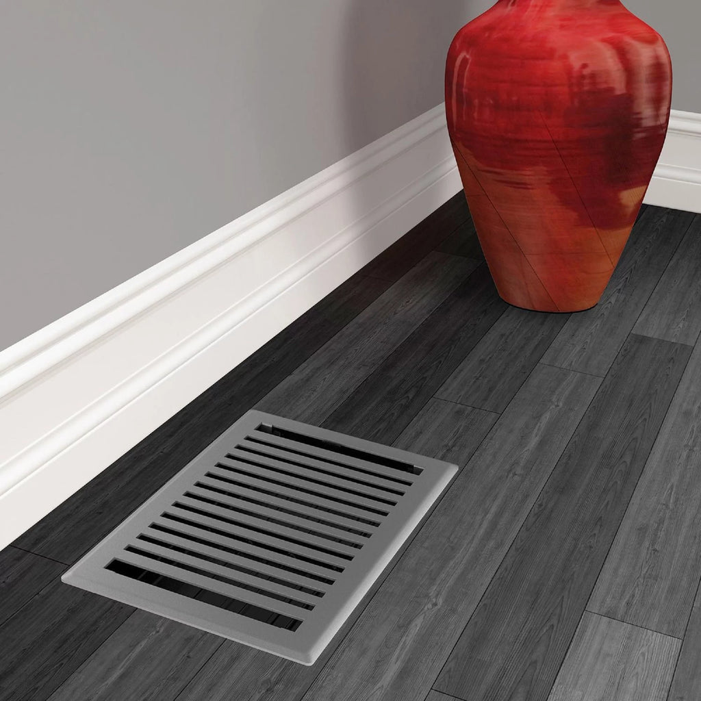 Grey Granite Metal Rectangular Air Floor Register 2 Pack Q780582