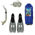 3pc Silicone Swimming Pool Scuba and Snorkeling Set - Medium - Gray F94492
