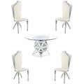 5-Piece Beige Dining Table & 4 Side Chairs L32137