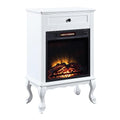 White Electric Fireplace with Mantel and Storage Drawer Z46620