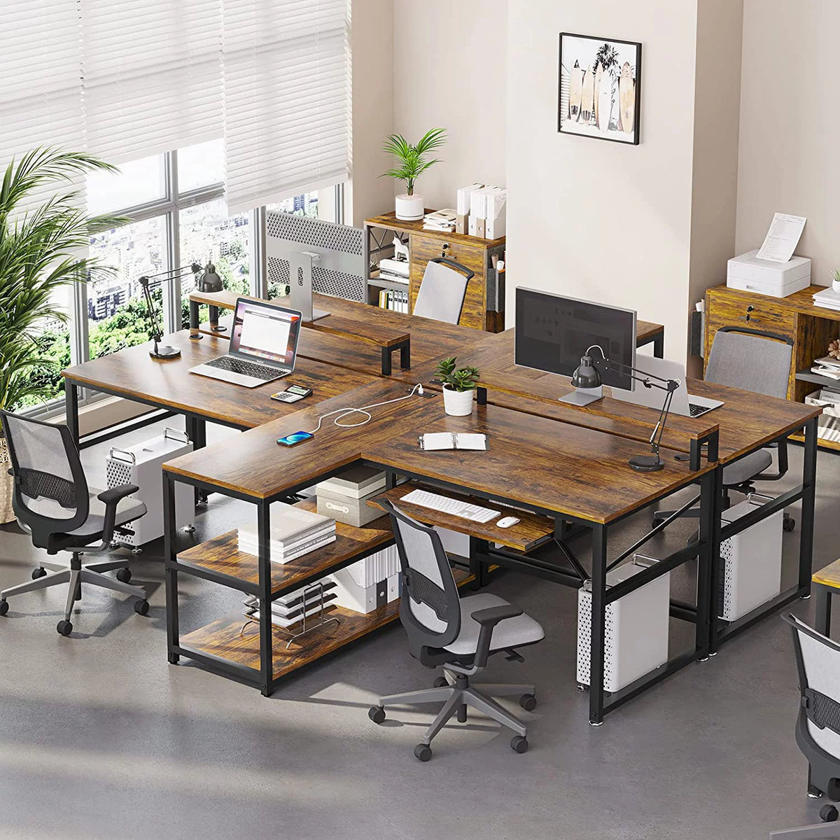 94.5" Home Office Computer Gaming Desk with Storage S233
