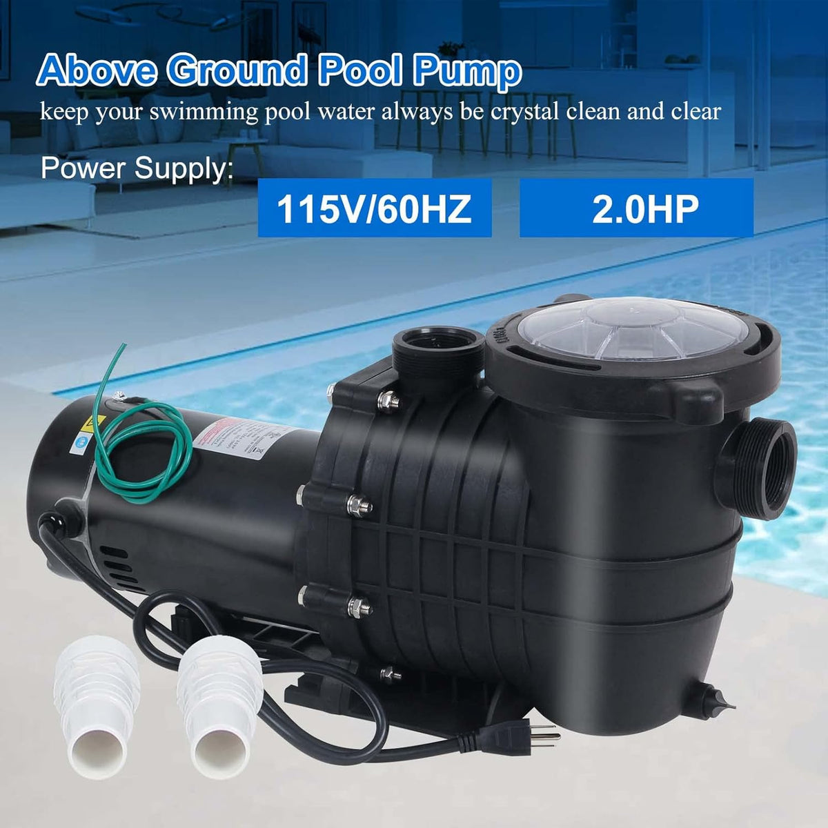 2HP Dual Volt Pool Pump with Strainer Y31002
