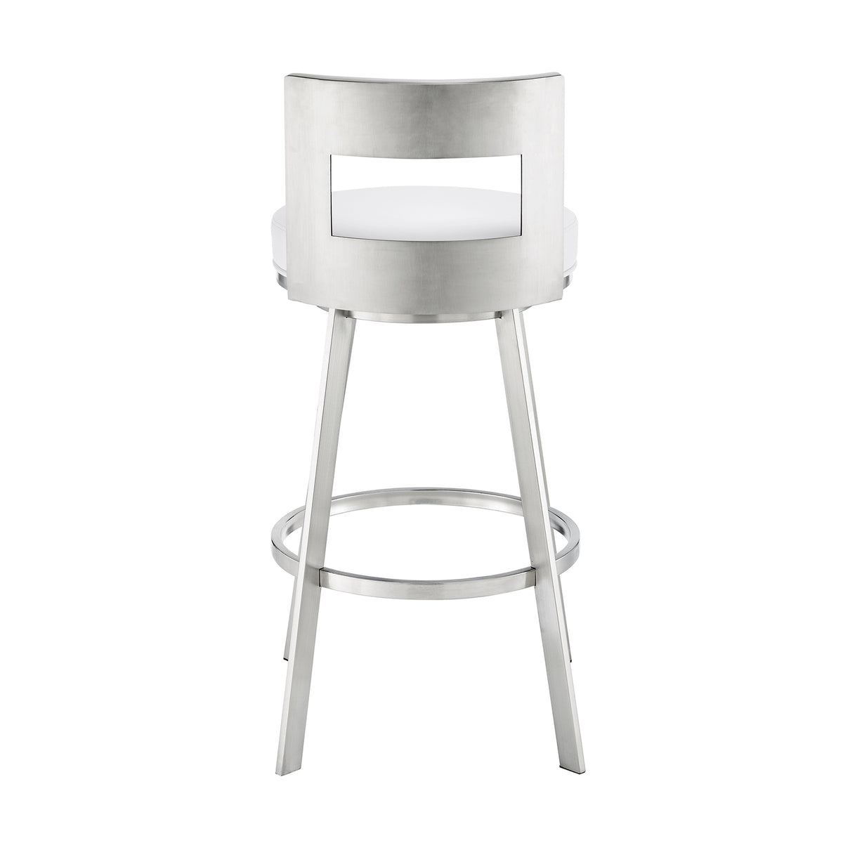 Swivel Faux Leather/Metal Counter Stool in Black/Chrome U5139