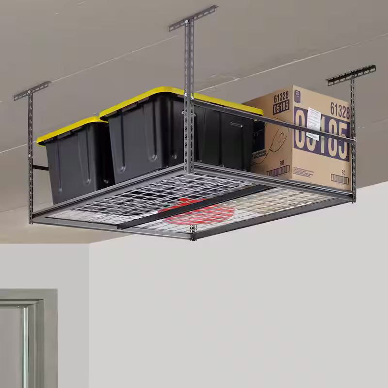 Heavy-Duty Steel Storage Ceiling Rack with Wire Deck J139
