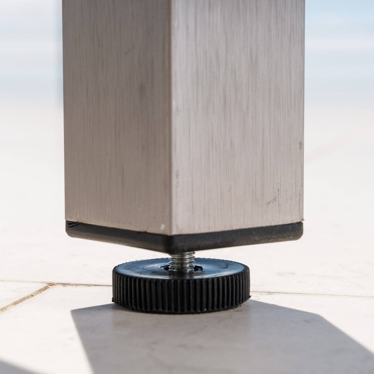 Square Aluminum Bar Table with Glass Top E67790