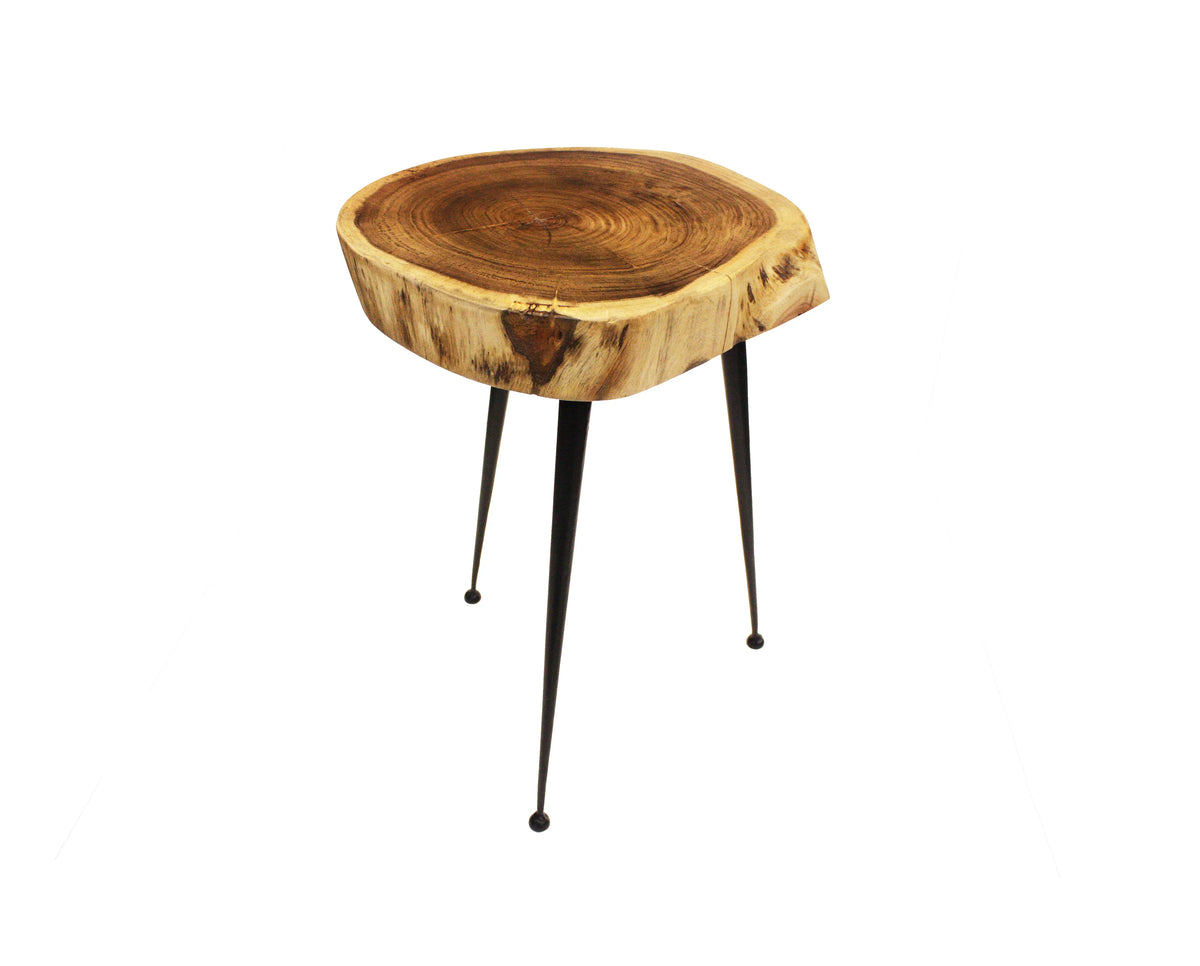 Live Edge Acacia Wood Stool/Side Table T1424
