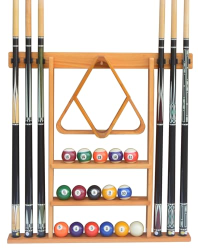 Wall Mount Cue Rack Solid Hardwood Q580759