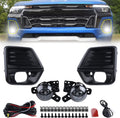 LED Fog Light Set 5pcs Front Bumper Lamp Assembly With Wire Harness Bulbs Cover Bezels X146