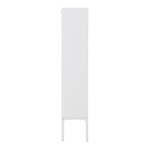White Shoe Cabinet with 2 Drawers and Adjustable Shelf X803680