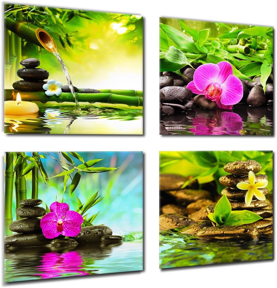 Ocean Canvas Wall Art 16 x 16 x 4 Piece Blue Sea Shore Landscape Framed Ready to Hang G9128
