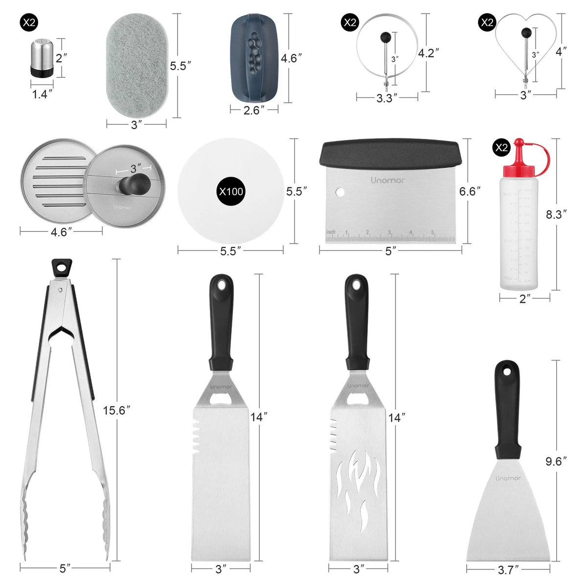 Stainless Steel Griddle Grill Tools Set R590837
