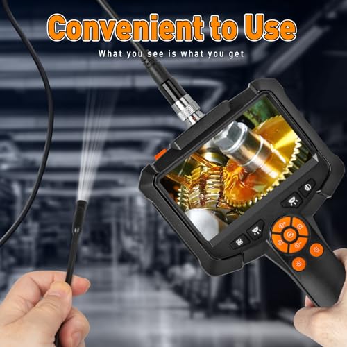 16.4FT Semi-Rigid Cord 1080P HD Industrial Borescope Camera with 8 LED Lights C93683